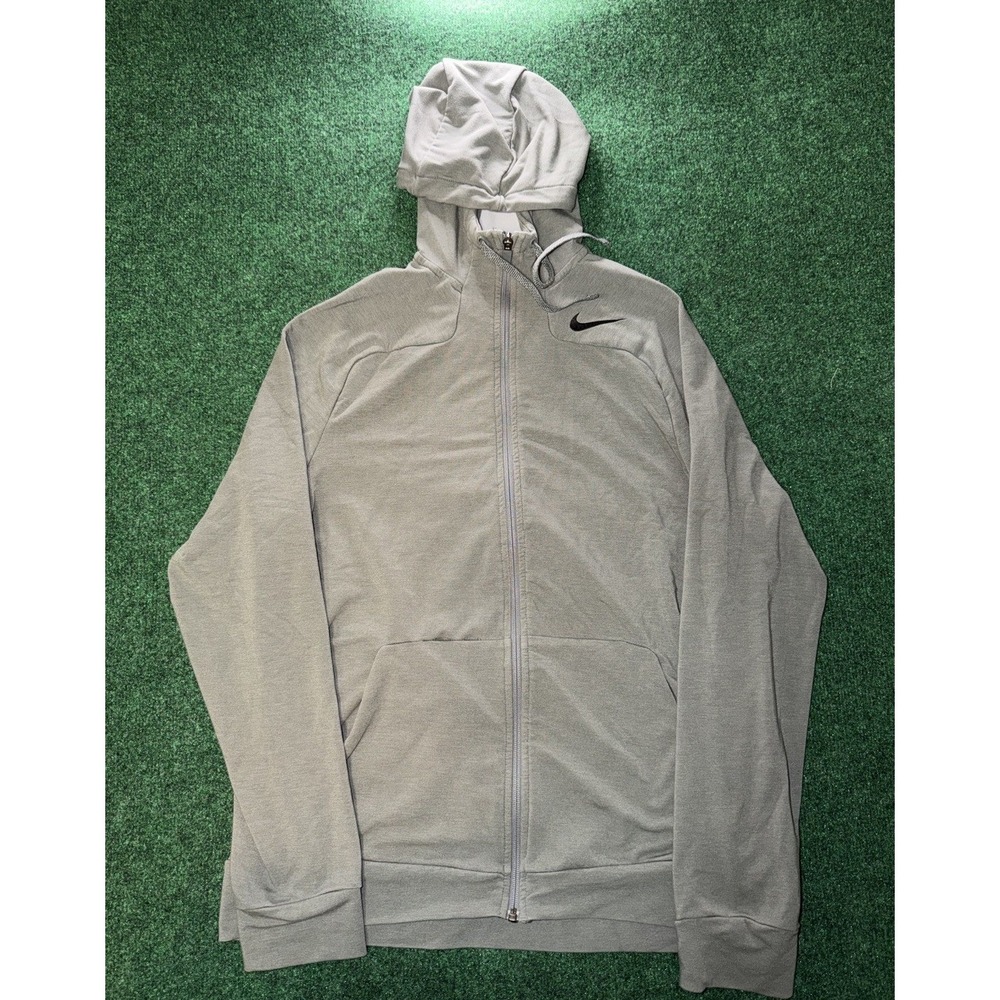 Nike Dri-FIT Gray Full-Zip Hoodie Mens Size M